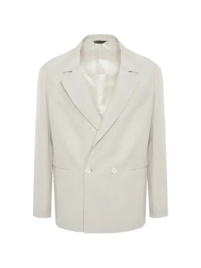 Costumein 더블 브레스티드 레귤러 핏 블레이저 In White