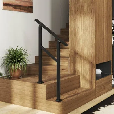 Costway 1 Pcs Handrail 0-3 Steps With Flexible Angle Adjustment Installation Kit For Deck