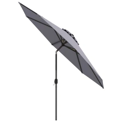Costway 10 Feet Outdoor Patio Umbrella With Tilt Adjustment And Crank-gray In Green