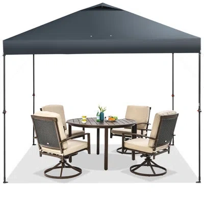 Costway 10 Ft. W X 10 Ft. D Pop-up Canopy In Gray