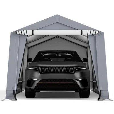 Costway 10 Ft. W X  16 Ft. D Garage In Gray