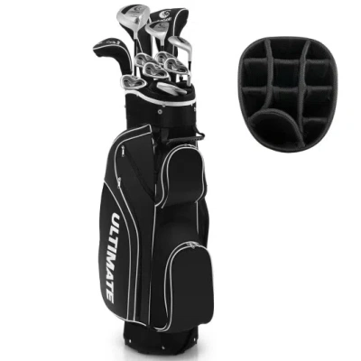 Costway 10 Pieces Womens Complete Golf Club Set With Alloy Driver Black