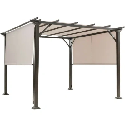 Costway 10 X 10 Feet Metal Frame Patio Furniture Shelter-beige In Animal Print
