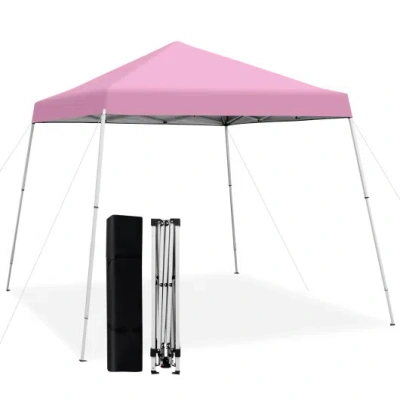 Costway 10 X 10 Feet Outdoor Instant Pop-up Canopy With Carrying Bag-pink In Multi