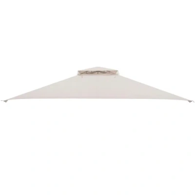 Costway 10 X 12 Feet Gazebo Replacement Top With Air Vent And Drainage Holes-beige In Multi
