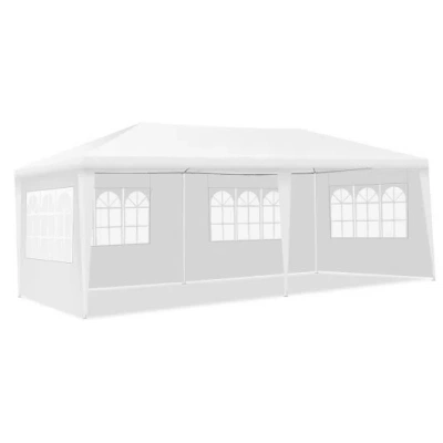 Costway 10 X 20 Feet Outdoor Party Wedding Canopy Tent With Removable Walls And Carry Bag In White