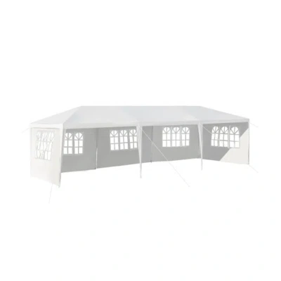 Costway 10 X 30 Feet Canopy Tent With 5 Removable Sidewalls For Party Wedding In Gray