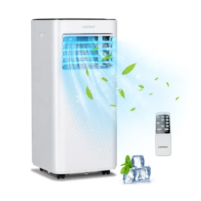 Costway 10000 Btu 4-in-1 Portable Air Conditioner With Dehumidifier And Sleep Mode-black In Multi