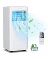 Costway 10000 Btu Portable Air Conditioner 4-in-1 Ac With Cool Fan Humidifier Sleep Mode In White
