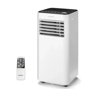 Costway 10000 Btu Portable Air Conditioner With Fan Dehumidifier Sleep Mode-white