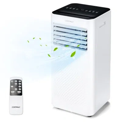 Costway 10,000 Btu Portable Air Conditioner With Remote In Black;white