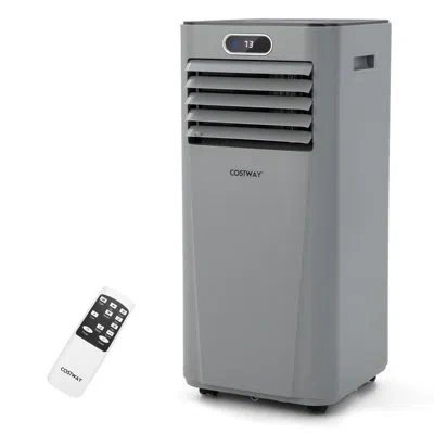 Costway 10000 Btu Portable Air Conditioner With Remote In Gray
