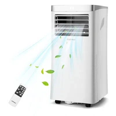 Costway 10,000 Btu Portable Air Conditioner With Remote In White
