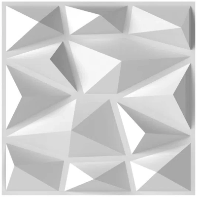 Costway 100-pack 3d Wall Panels 12" X 12" Pvc Interior Wall Decoration With Diamond Accent-white In Gray