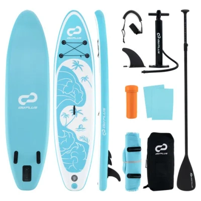 Costway 10/11 Feet Inflatable Stand Up Paddle Board With Premium Sup Accessories-l In Blue
