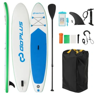 Costway 11 Feet Premium Sup Inflatable Stand Up Paddle Board With Accessories And Repair Kit-l In Multi