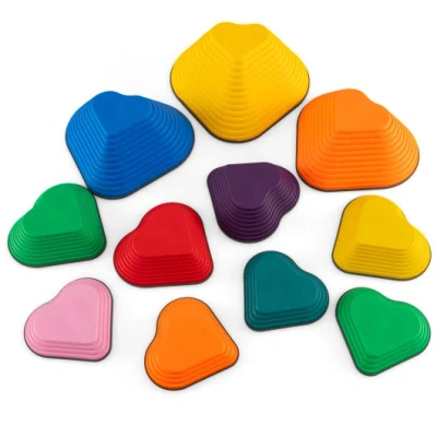 Costway 11 Pieces Kids Stepping Stones Stackable Balance Blocks Indoor Outdoor-multicolor