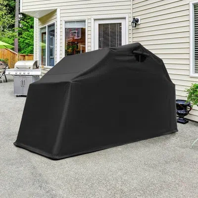 Costway 11.2' X 4.5' X 6.3' Waterproof Motorbike Storage Tent Outdoor Motorcycle Shelter In Black