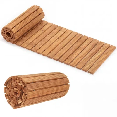 Costway 12 Ft Wooden Garden Pathway 22 Inches Wide Outdoor Roll Out Straight Walkway-1 Piece In Multi