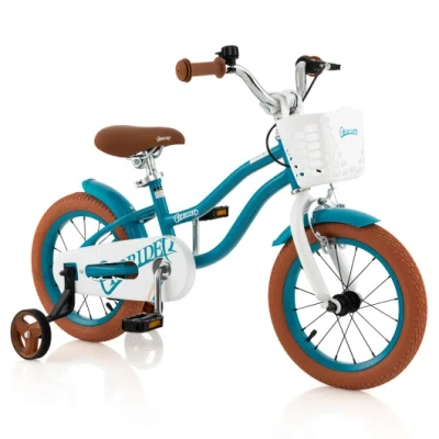 Costway 12 Inch Kids Bike Adjustable With Removable Basket For 3-4 Years Old-12 Inches In Multi