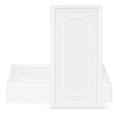 Costway 12 Pieces Ceiling Tiles Decorative Pvc Ceiling Covering Panels In White