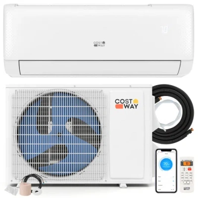 Costway 12000 Btu 22 Seer2 Mini Split Ac: Rapid Cooling To 60°f / Heating To 90°f, Turbo Speed For 750 Sq. F In Animal Print