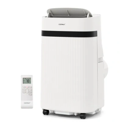 Costway 12000 Btu Portable Air Conditioner 3 In 1 Energy-saving With Fan And Dehumidifier-white