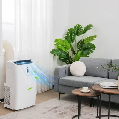 Costway 12,000 Btu Portable Air Conditioner With Heater, Remote And Wifi Control In White