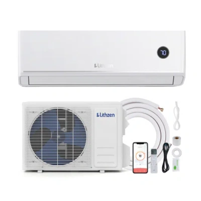 Costway 12000 Btu Smart Mini Split Ac/heater Works With Alexa & Google Assistant In White