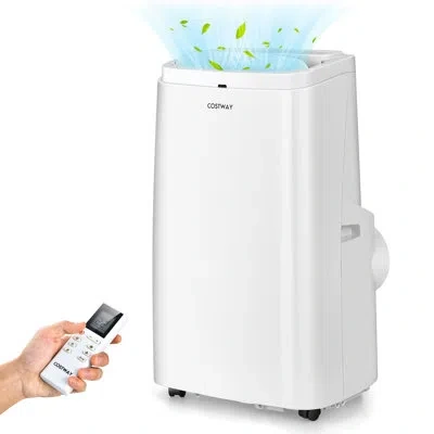 Costway 12000btu Portable Air Conditioner Remote In White