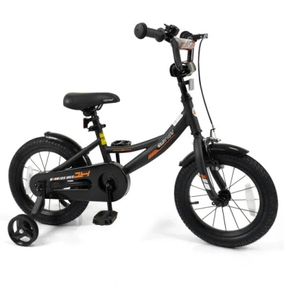 Costway 12/14/16/18 Inches Kids Bike With Removable Training Wheels And Adjustable Seatfor 3-8 Years Old Bla In Multi