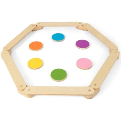 Costway 12-piece Kids Wooden Balance Beam With Colorful Steeping Stones In Brown