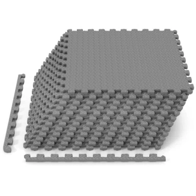 Costway 12tiles 1/2" Puzzle Exercise Floor Mats-gray