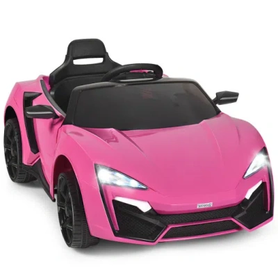 Costway 12v 2.4g Rc Electric Vehicle With Lights-pink