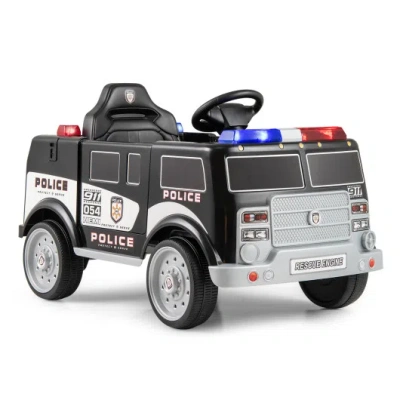 Costway 12v Battery Powered Electric Vehicle With 3 Speeds And Megaphone-black