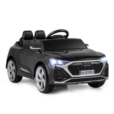 Costway 12v Kids Ride On Car Licensed Audi Sq8 With Remote Control And 3 Speeds-black