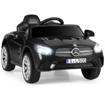 Costway 12v Kids Ride On Car Licensed Mercedes-benz With Remote And Music-black