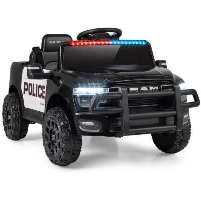 Costway 12v Kids Ride On Car Licensed Ram 3500 Electric Vehicle With Remote Control-black