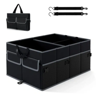 Costway 13 Gallon Car Trunk Organizer With Removable Divider And 6 Pockets-black