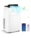 Costway 13,000 Btu Portable Air Conditioner With Cool, Fan, Heat & Dehumidifier In White