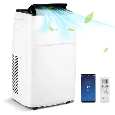 Costway 13,000 Btu Portable Air Conditioner With Heater And Remote In White