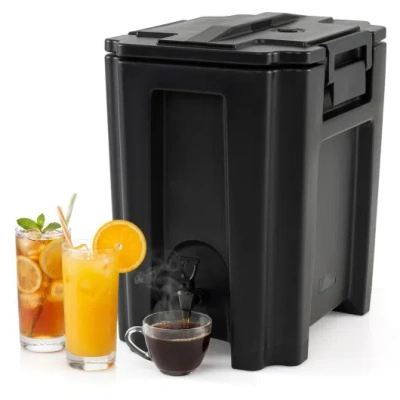 Costway 13.2 Gal Insulated Beverage Dispenser Commercial With Two-stage Faucet-black