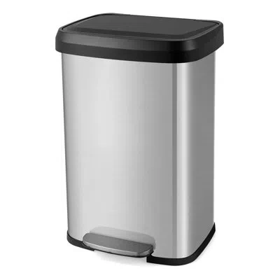 Costway 13.2 Gallon Step On Trash Can In Silver