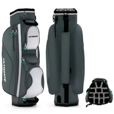 Costway 14 Dividers Golf Cart Bag With 7 Zippered Pocket In Blue