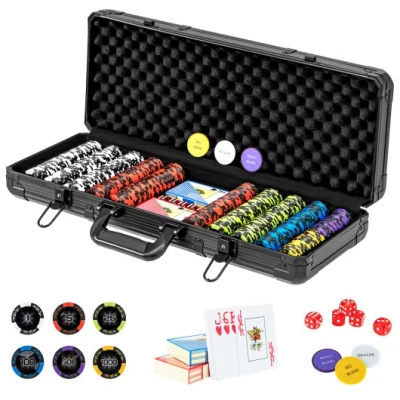Costway 14 Gram Texas Holdem Poker Chip Set In Black