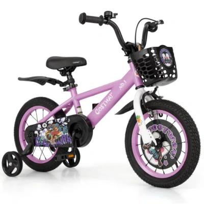 Costway 14 Inch Kids Bike For 3-5 Years Old Sport Bicycle With Adjustable Handlebar And Saddle-14 Inches In Multi