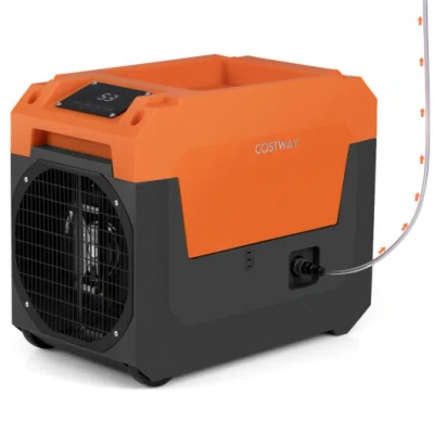 Costway 140 Pints Commercial Dehumidifier With Pump And Drain Hose-orange