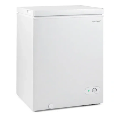 Costway 141 L/5 Cu. Ft Compact Chest Freezer With 7-gear Adjustable Temperature-white