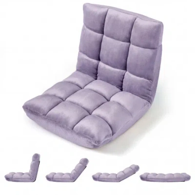 Costway 14-position Adjustable Cushioned Floor Chair-light Purple