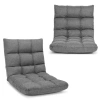 Costway 14-position Adjustable Folding Lazy Gaming Sofa-gray In Gray